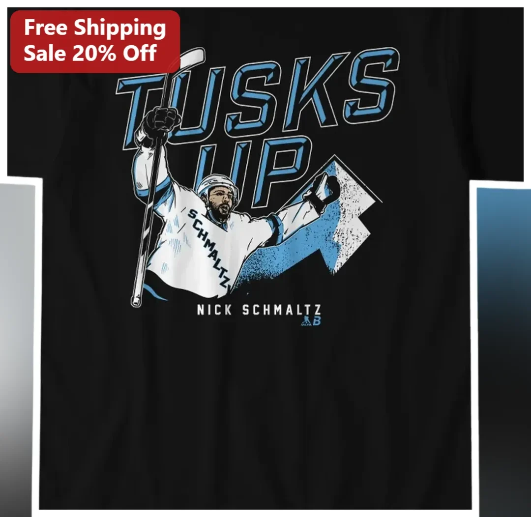 Tusks Up Tee Arizona Coyotes Nick Schmaltz Hockey Fan Shirt available at our Los Angeles warehouse