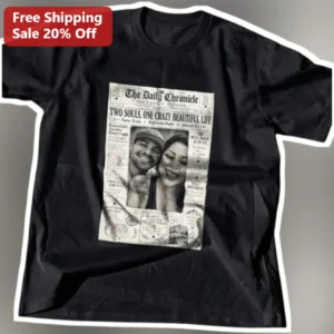 Two Souls One Crazy Beautiful Life The Daily Chronicle Vintage Newspaper Graphic Tee available at our Los Angeles warehouse