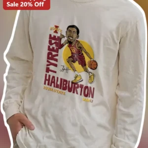 Tyrese Haliburton Iowa State Long Sleeve Tee Basketball Fan Gift available at our Los Angeles warehouse