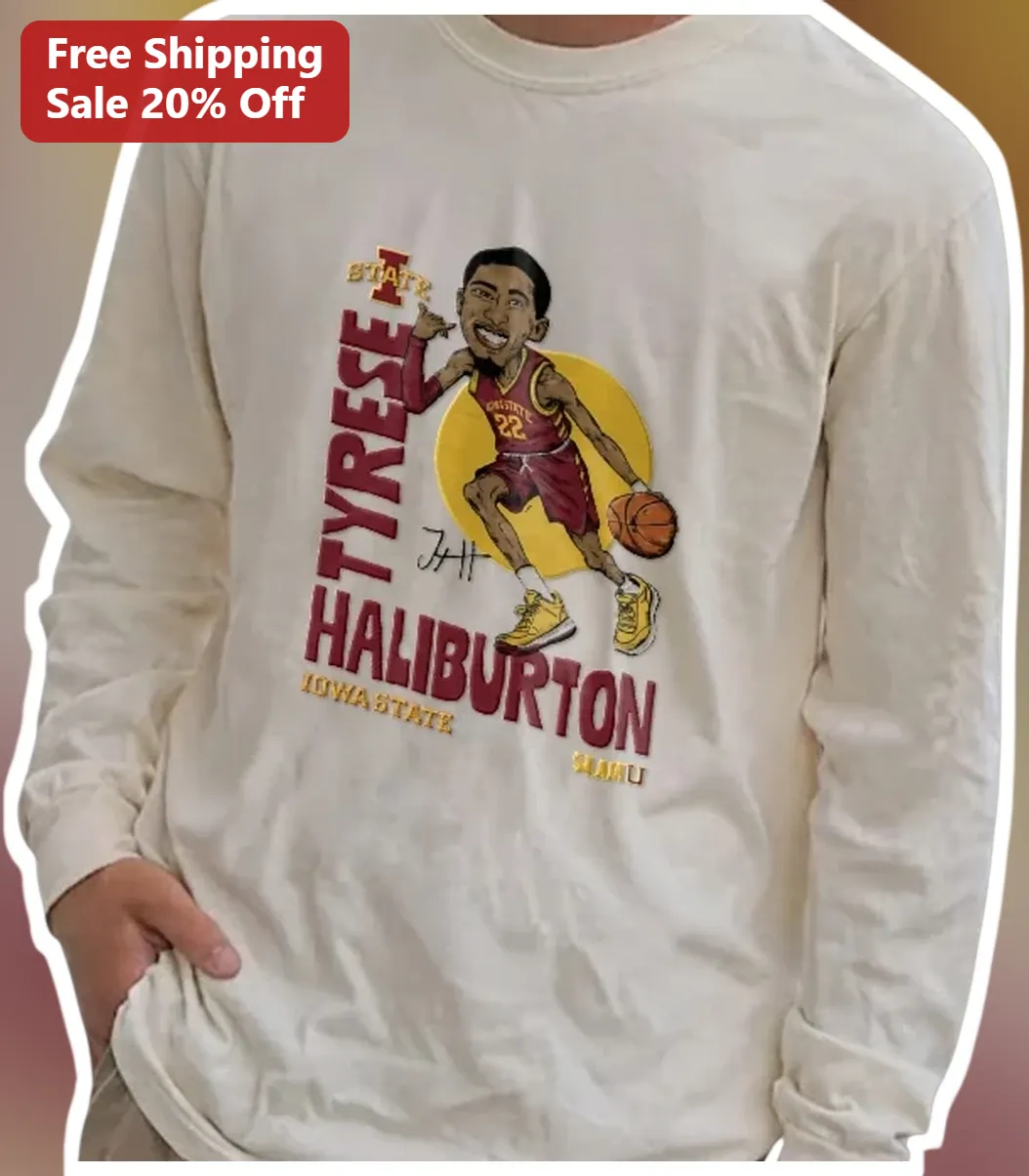 Tyrese Haliburton Iowa State Long Sleeve Tee Basketball Fan Gift available at our Los Angeles warehouse