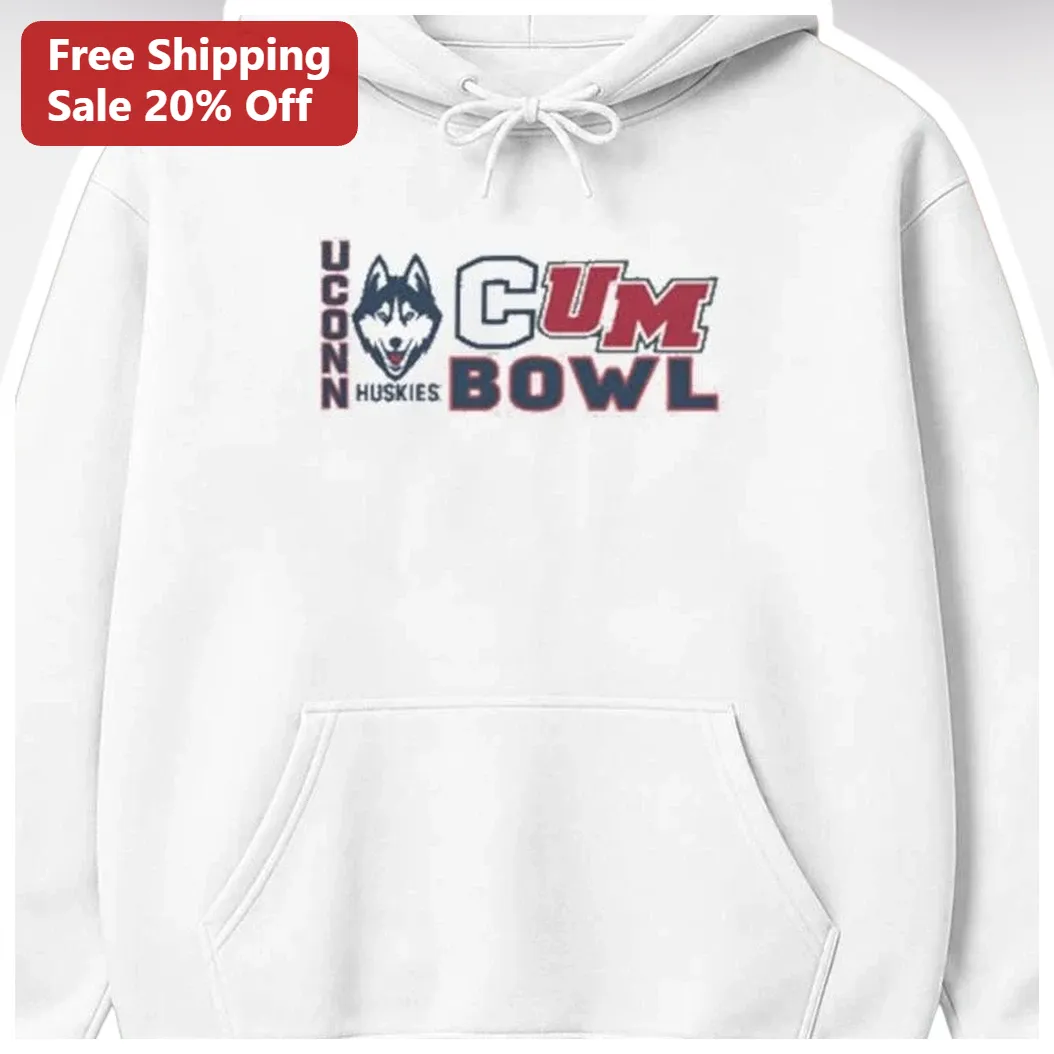 UCONN Huskies Cum Bowl Hoodie University of Connecticut Football Parody Apparel available at our Los Angeles warehouse