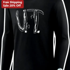 University of Tennessee Long Sleeve Shirt Vols Hand Drawn Logo Black Cotton Fan Gear available at our Los Angeles warehouse