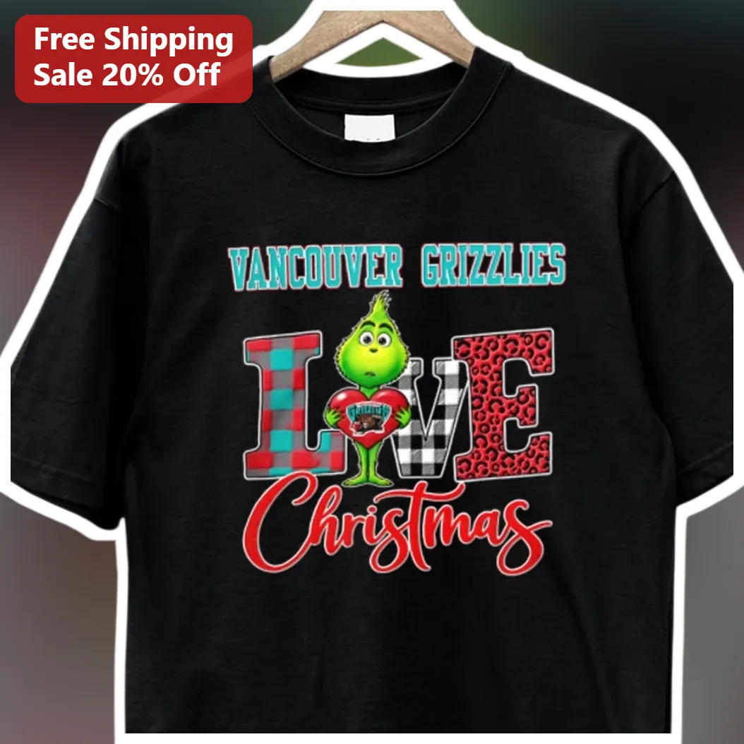 Vancouver Grizzlies Love Christmas Tee The Grinch NBA Holida — Los Angeles Vancouver Grizzlies Love Christmas Tee The Grinch NBA Holiday Gift Shirt available at our Los Angeles warehouse