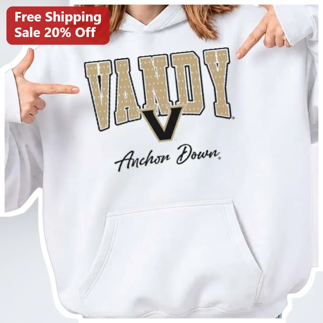 Vandy Anchor Down Hoodie Vanderbilt Commodores Game Day Apparel for Men and Women available at our Los Angeles warehouse