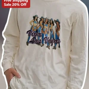 Viva Las Vegas Long Sleeve Shirt Retro Country Western Bachelorette Party Gift available at our Los Angeles warehouse