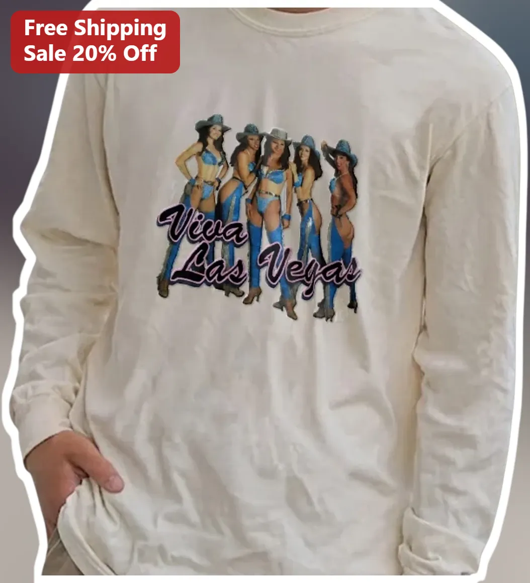 Viva Las Vegas Long Sleeve Shirt Retro Country Western Bache — Los Angeles Viva Las Vegas Long Sleeve Shirt Retro Country Western Bachelorette Party Gift available at our Los Angeles warehouse
