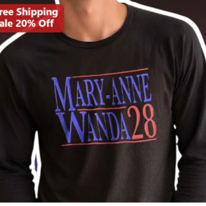 Wanda Maximoff Long Sleeve Tee Scarlet Witch Marvel Fan Apparel Personalized Retro Sitcom Style Shir available at our Los Angeles warehouse