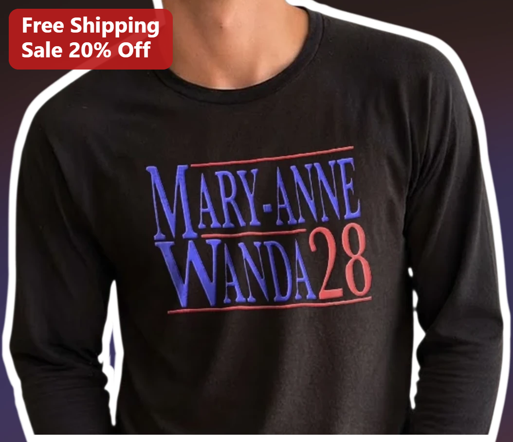 Wanda Maximoff Long Sleeve Tee Scarlet Witch Marvel Fan Apparel Personalized Retro Sitcom Style Shir available at our Los Angeles warehouse