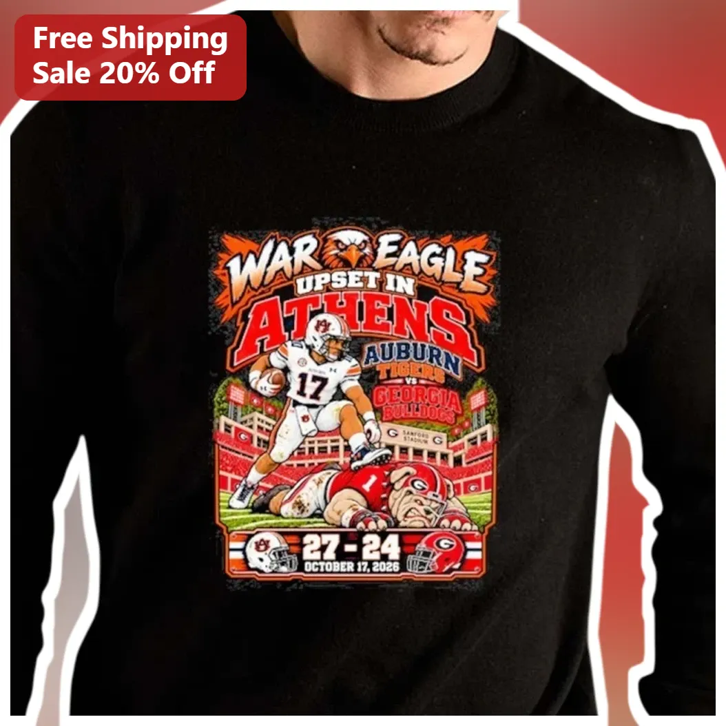 War Eagle Upset in Athens Auburn Tigers vs Georgia Bulldogs — Los Angeles War Eagle Upset in Athens Auburn Tigers vs Georgia Bulldogs Long Sleeve Tee available at our Los Angeles warehouse