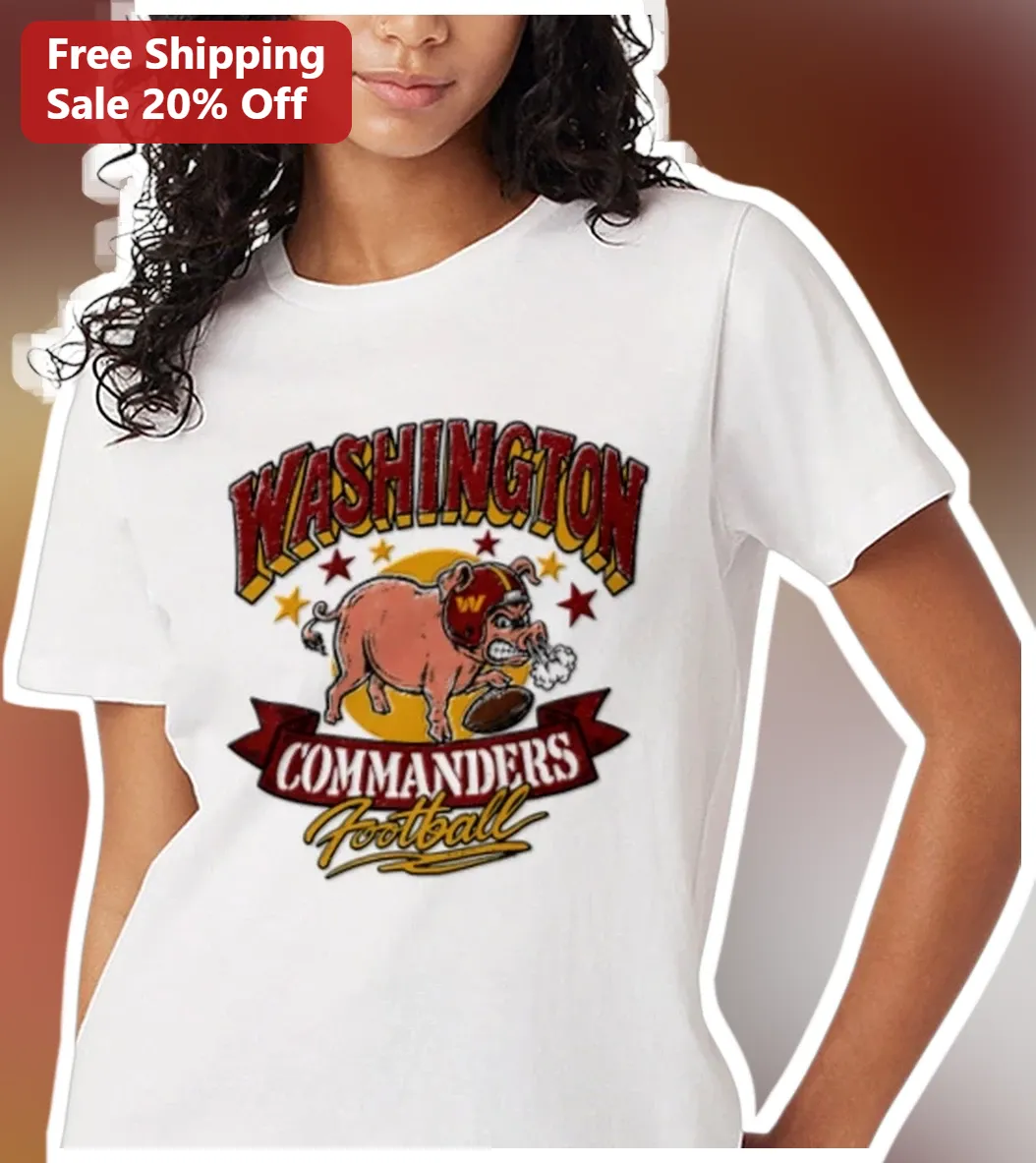 Washington Commanders Football Vintage Pig Mascot Graphic Tee available at our Los Angeles warehouse