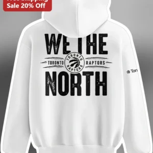 We The North Toronto Raptors Hoodie Distressed Typography NBA Fan Apparel available at our Los Angeles warehouse