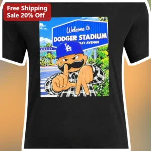 Welcome to Dodger Stadium Wario Meme Graphic Tee Funny Baseball Fan Gift available at our Los Angeles warehouse