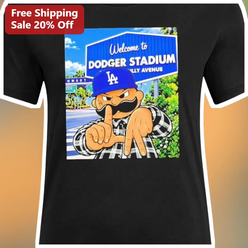 Welcome to Dodger Stadium Wario Meme Graphic Tee Funny Baseball Fan Gift available at our Los Angeles warehouse