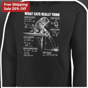 What Cats Really Think Hoodie Funny Cat Physics Science Teacher Gift available at our Los Angeles warehouse