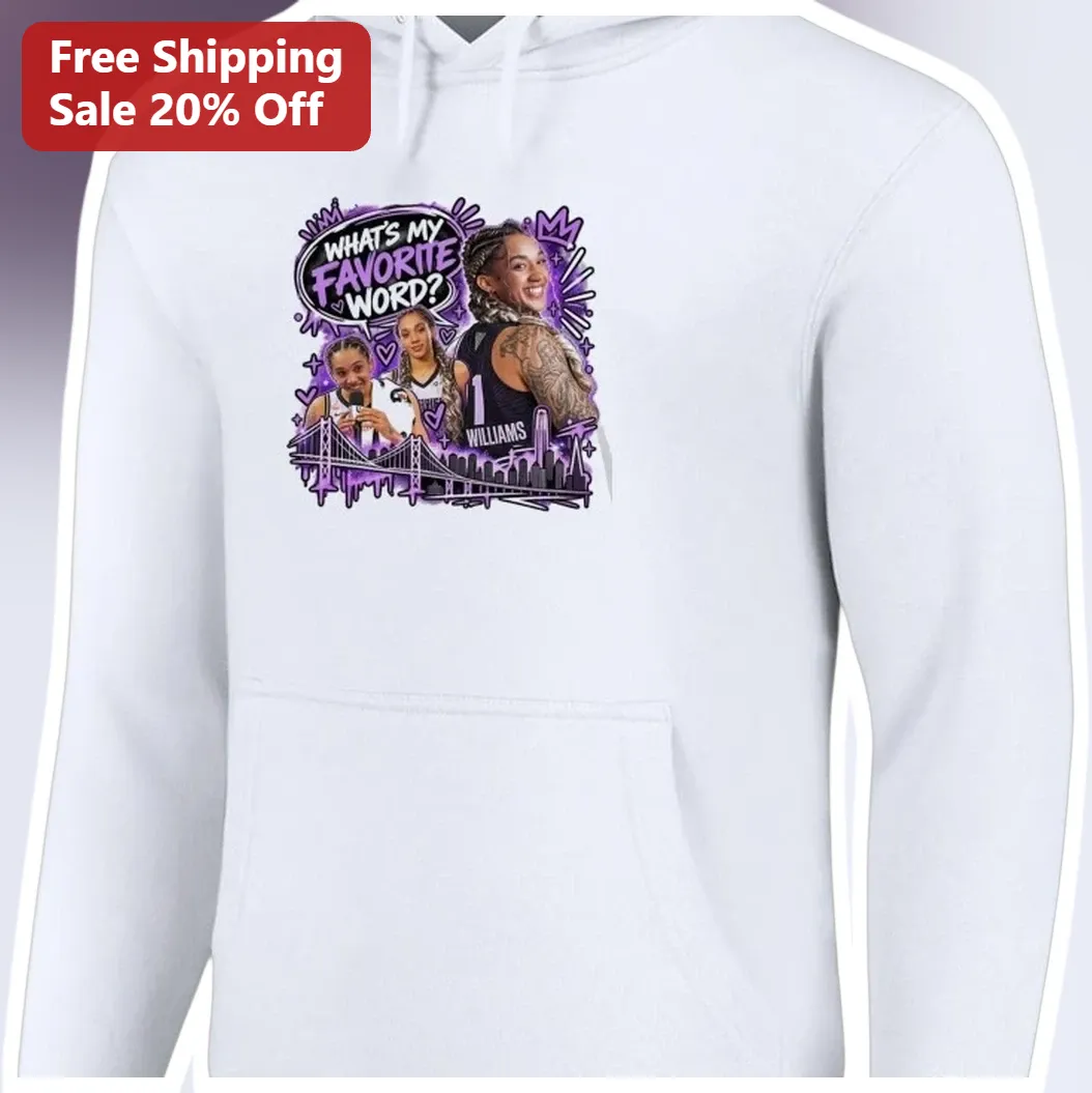 What's My Favorite Word? Hoodie WNBA Elizabeth Williams Chic — Los Angeles What's My Favorite Word? Hoodie WNBA Elizabeth Williams Chicago Sky Fan Gift available at our Los Angeles warehouse
