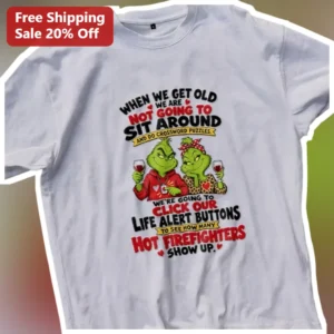 When We Get Old Life Alert Buttons Funny Aging Quote Graphic Tee available at our Los Angeles warehouse