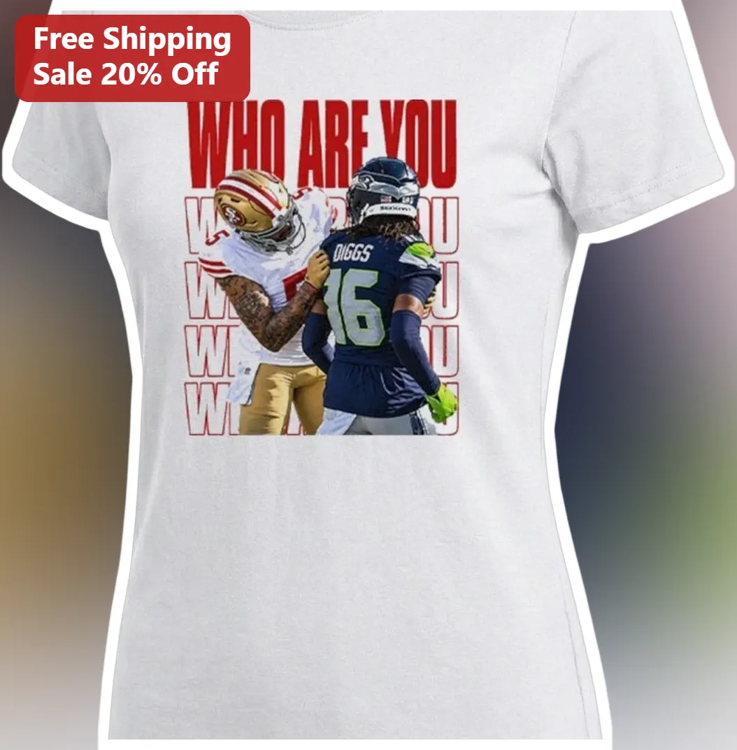 Who Are You DK Metcalf Seahawks vs 49ers NFL Rivalry Graphic — Los Angeles Who Are You DK Metcalf Seahawks vs 49ers NFL Rivalry Graphic Tee for Men Women available at our Los Angeles warehouse