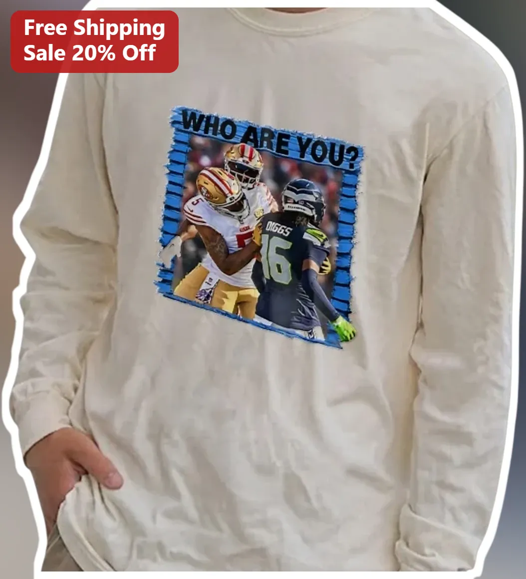 Who Are You Long Sleeve Tee Stefon Diggs NFL Football Fan Apparel available at our Los Angeles warehouse
