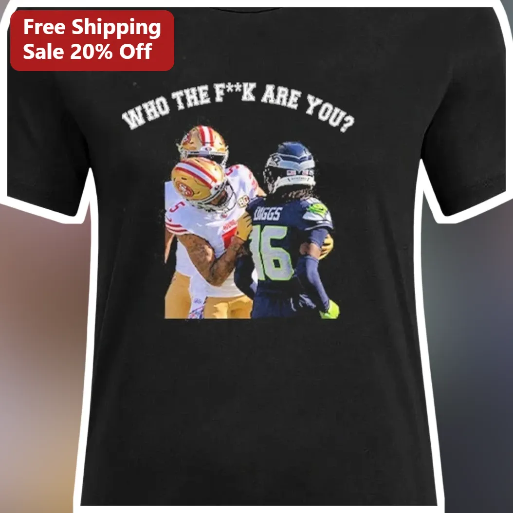 Who The F**k Are You? NFL Football Tackle Graphic Tee Funny Sports Humor Shirt available at our Los Angeles warehouse