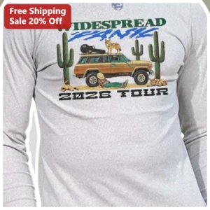 Widespread Panic 2026 Tour Long Sleeve Tee Retro Desert Concert Merch available at our Los Angeles warehouse