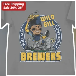 Wild Bill Brewers Tee William Contreras Milwaukee Baseball Fan Shirt available at our Los Angeles warehouse