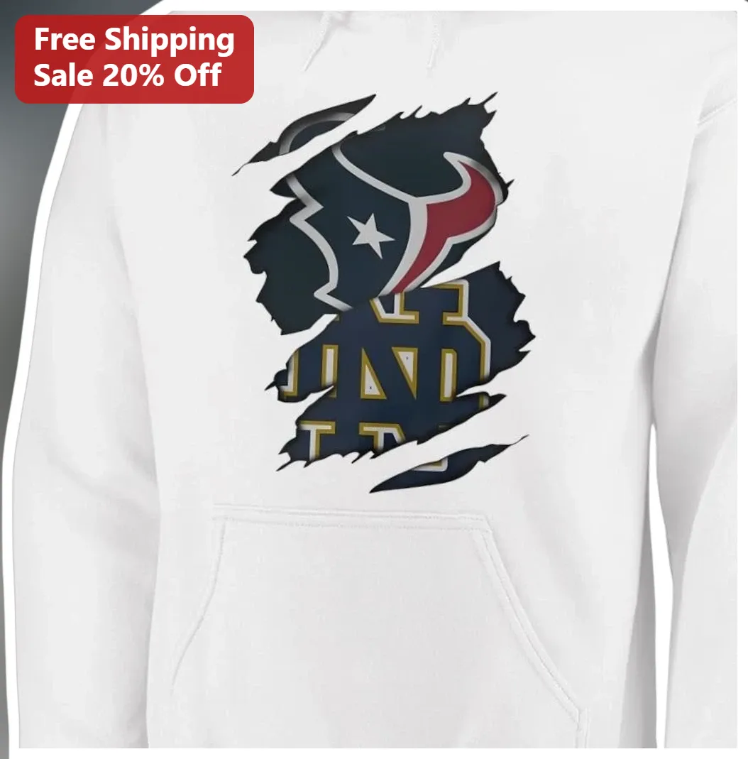 Will Fuller Houston Texans Notre Dame Torn Paper Hoodie — Los Angeles Will Fuller Houston Texans Notre Dame Torn Paper Hoodie available at our Los Angeles warehouse