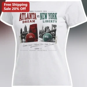 WNBA Playoffs 2026 Atlanta Dream vs New York Liberty Game 2 Tee available at our Los Angeles warehouse