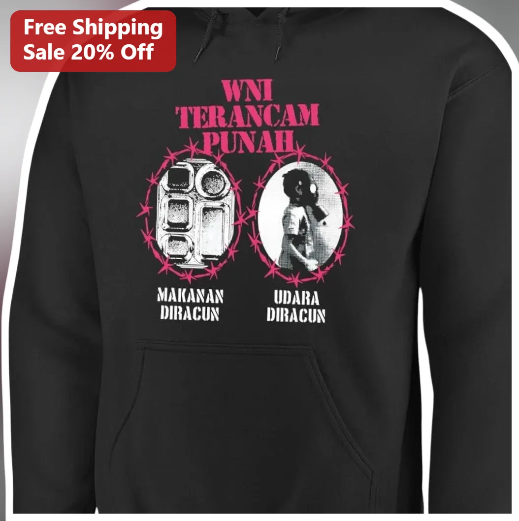 WNI Terancam Punah Makanan Diracun Udara Diracun Hoodie Political Satire Statement Wear available at our Los Angeles warehouse