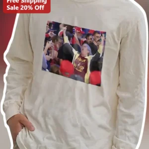 Woman Cheering at Sports Game Long Sleeve Tee Viral Meme Gift for Fans available at our Los Angeles warehouse