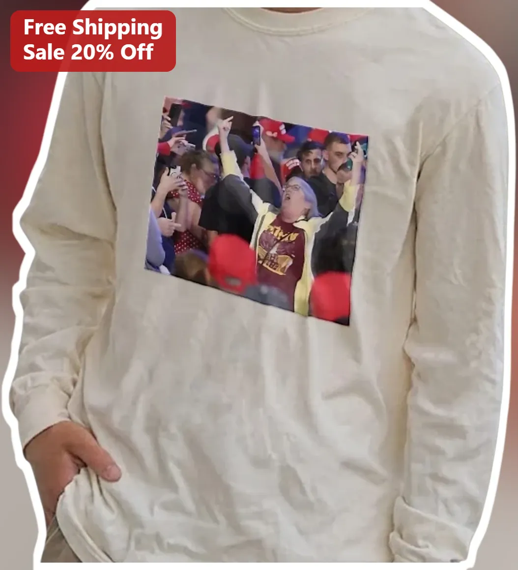 Woman Cheering at Sports Game Long Sleeve Tee Viral Meme Gif — Los Angeles Woman Cheering at Sports Game Long Sleeve Tee Viral Meme Gift for Fans available at our Los Angeles warehouse