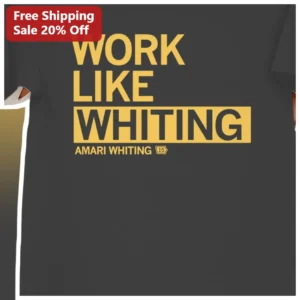 Work Like Whiting Basketball Tee Amari Whiting Fan Gear Apparel available at our Los Angeles warehouse