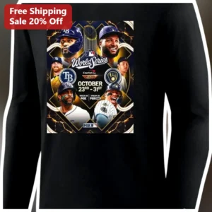 World Series 2026 Rays vs Brewers Tee October 23-31 Baseball Championship Fan Shirt available at our Los Angeles warehouse