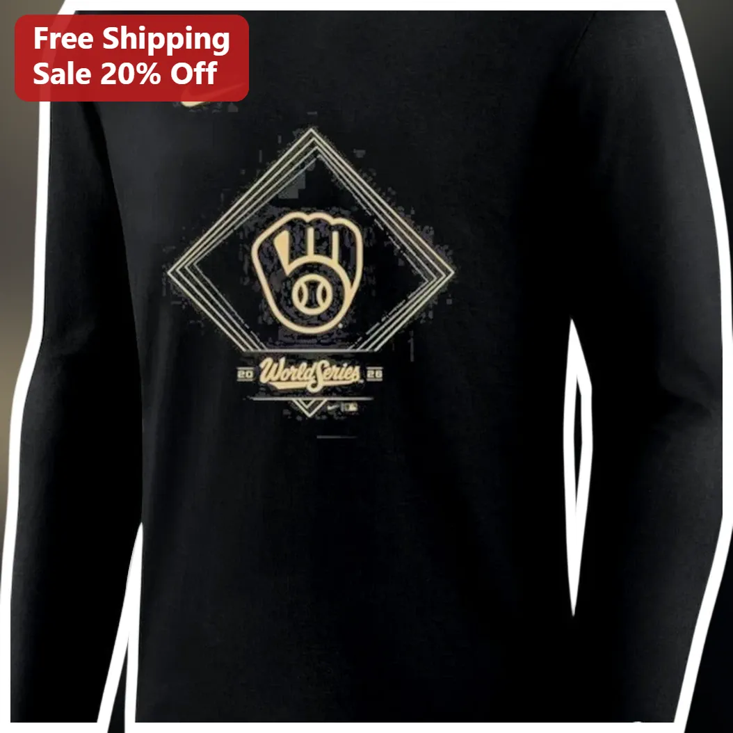 World Series Long Sleeve Shirt Black Gold Baseball Glove Gra — Los Angeles World Series Long Sleeve Shirt Black Gold Baseball Glove Graphic MLB Fan Apparel available at our Los Angeles warehouse