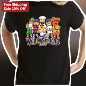 World Serious 2026 Funny Sports Mascot Cartoon Graphic Tee for Fantasy Football Fans available at our Los Angeles warehouse