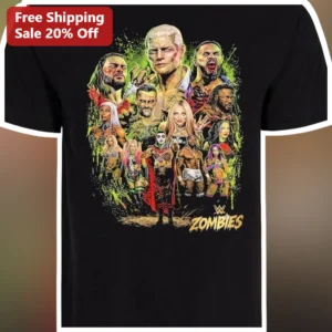 WWE Zombies Tee Horror Wrestling Fan Graphic Shirt...