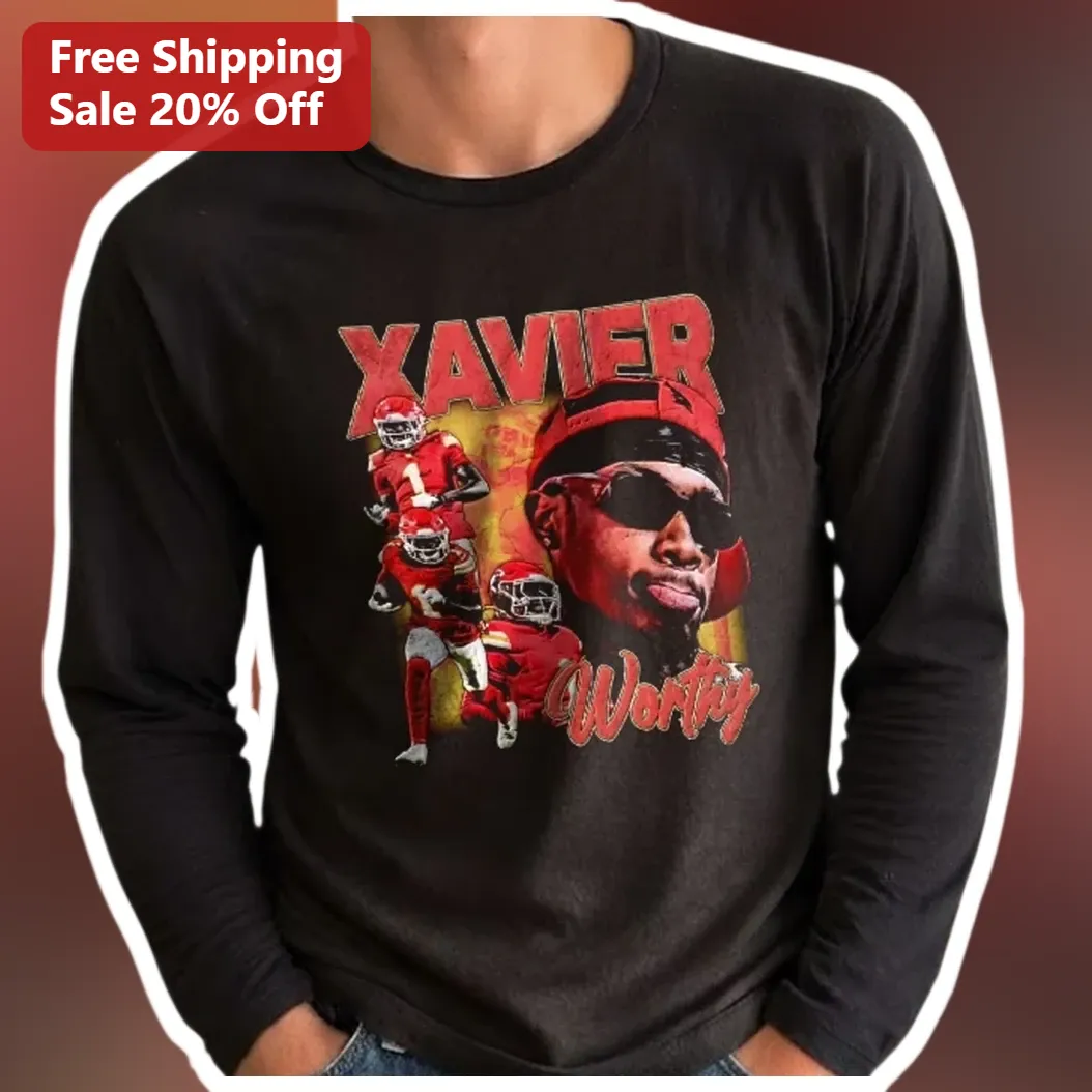 Xavier Worthy Kansas City Chiefs Long Sleeve Shirt NFL Footb — Los Angeles Xavier Worthy Kansas City Chiefs Long Sleeve Shirt NFL Football Fan Game Day Apparel available at our Los Angeles warehouse