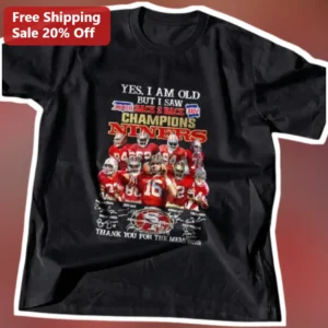 Yes I Am Old But I Saw Back 2 Back Champions Niners San Francisco 49ers Vintage Tee available at our Los Angeles warehouse