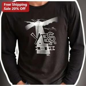 Yes Long Sleeve Tee Nautical Lighthouse Affirmation Shirt for Ocean Lovers available at our Los Angeles warehouse