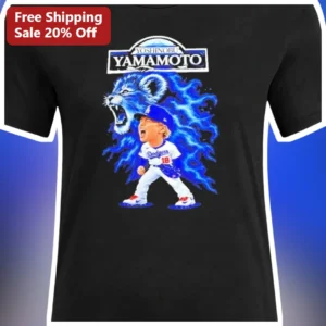 Yoshinobu Yamamoto Dodgers Pitcher Fan Tee Black Baseball Shirt available at our Los Angeles warehouse