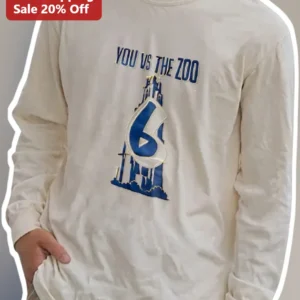 YOU VS THE ZOO Long Sleeve Tee Pitt Basketball Fan Gear Game Day Apparel available at our Los Angeles warehouse