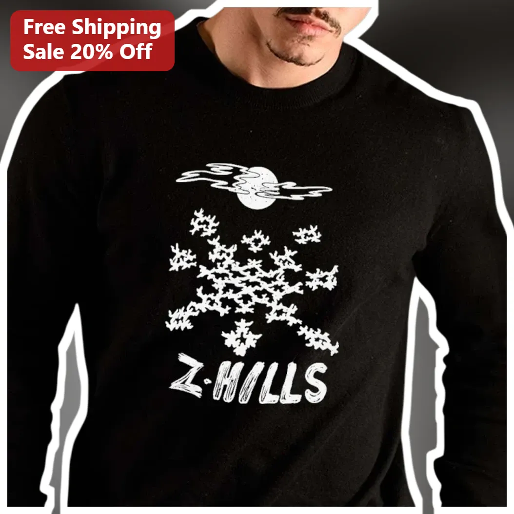 Z-HILLS Zephyrhills Florida Winter Snowflake Moon Graphic Crewneck Sweatshirt for Men Women available at our Los Angeles warehouse