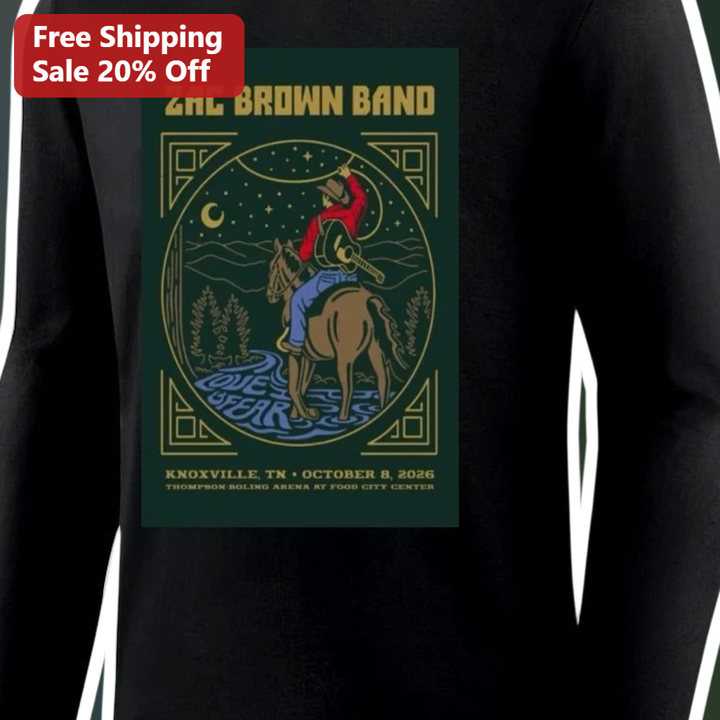 Zac Brown Band Knoxville TN Thompson Boling Arena Long Sleeve Shirt available at our Los Angeles warehouse
