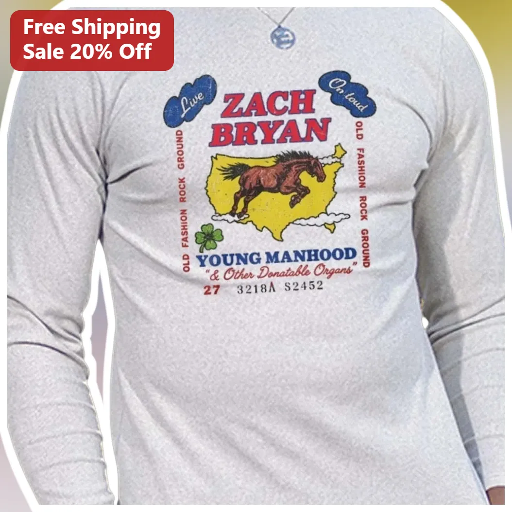 Zach Bryan Young Manhood Other Donatable Organs Long Sleeve Tee Country Music Merch available at our Los Angeles warehouse