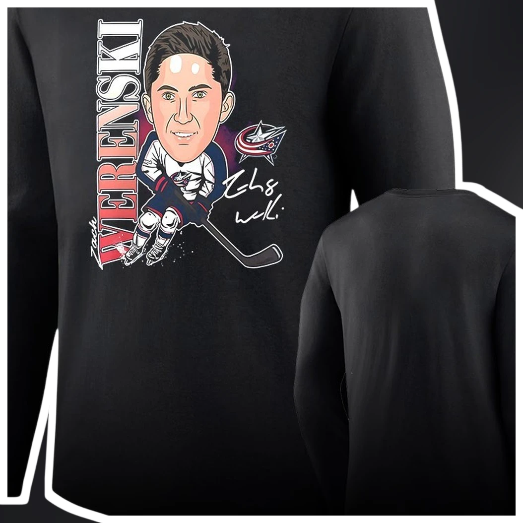 Zach Werenski Long Sleeve Shirt Columbus Blue Jackets NHL Ho — Los Angeles Zach Werenski Long Sleeve Shirt Columbus Blue Jackets NHL Hockey Fan Art Caricature #8 available at our Los Angeles warehouse