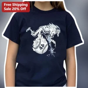 Zombie Baseball Player Slide Graphic Tee Horror Sports...