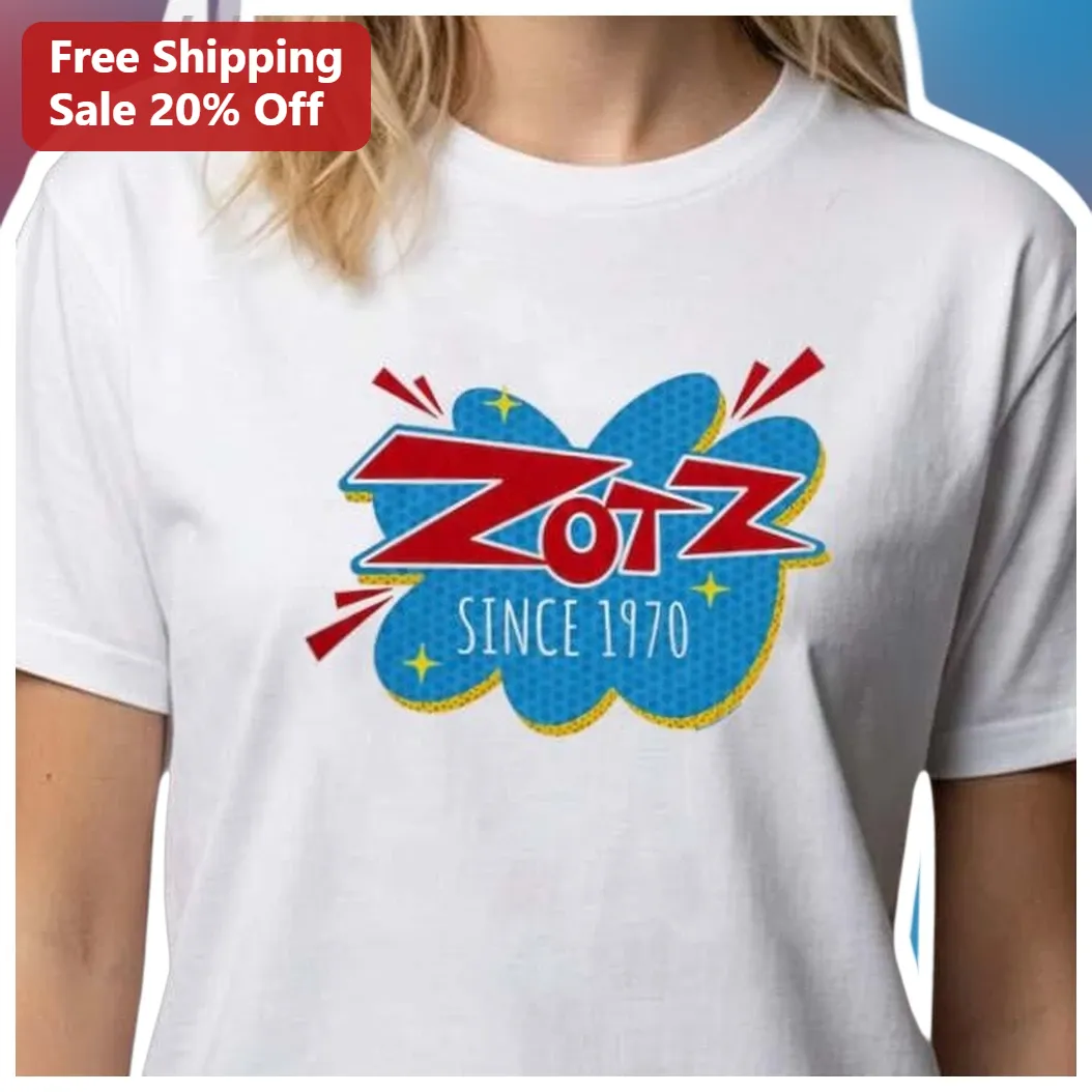 Zotz Since 1970 Retro Comic Pop Art Graphic Tee Vintage Candy Logo Shirt available at our Los Angeles warehouse