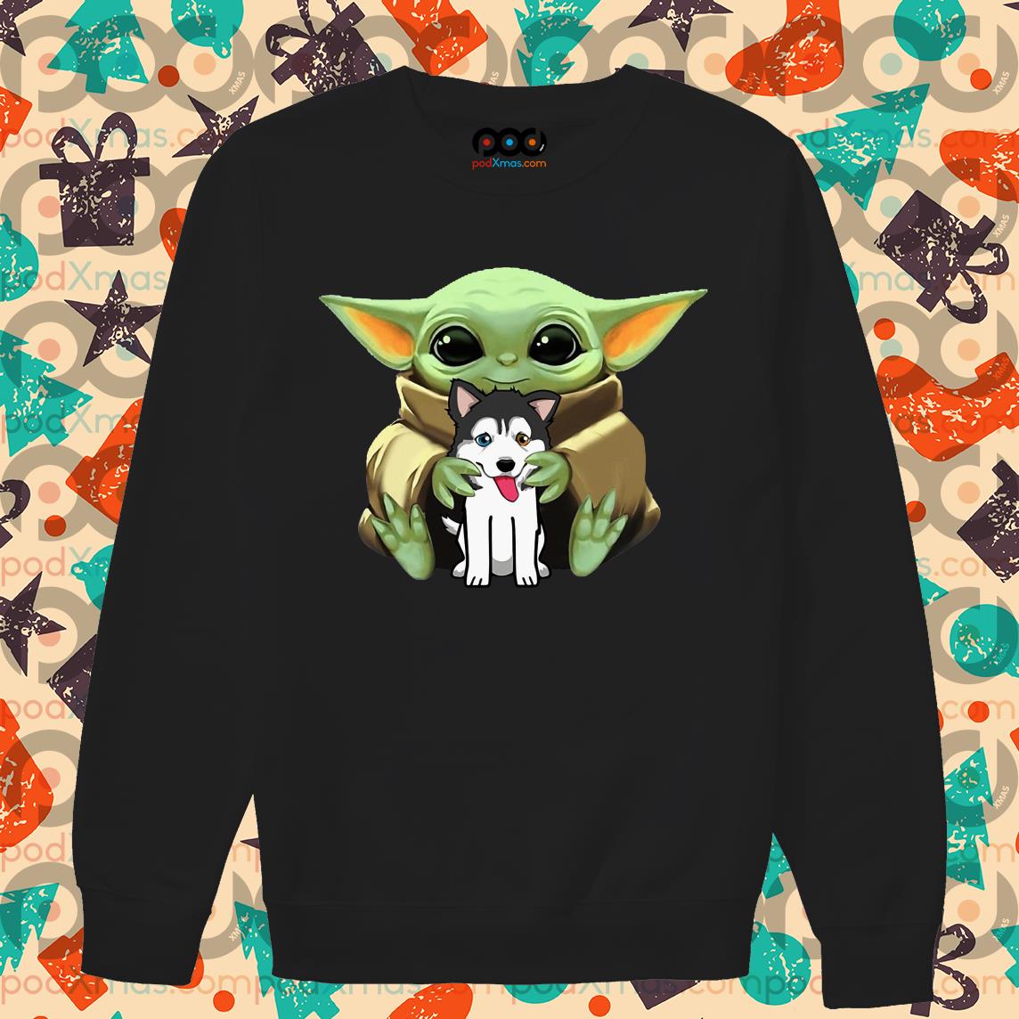 Baby Yoda Hug Mini Logo Shirt, hoodie, sweater and long sleeve