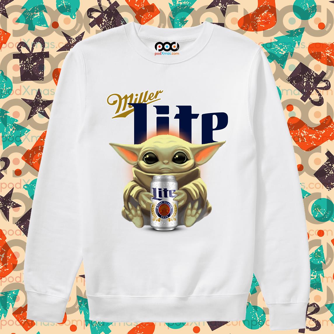 Get Baby Yoda hug Miller Lite shirt For Free Shipping • Custom Xmas Gift