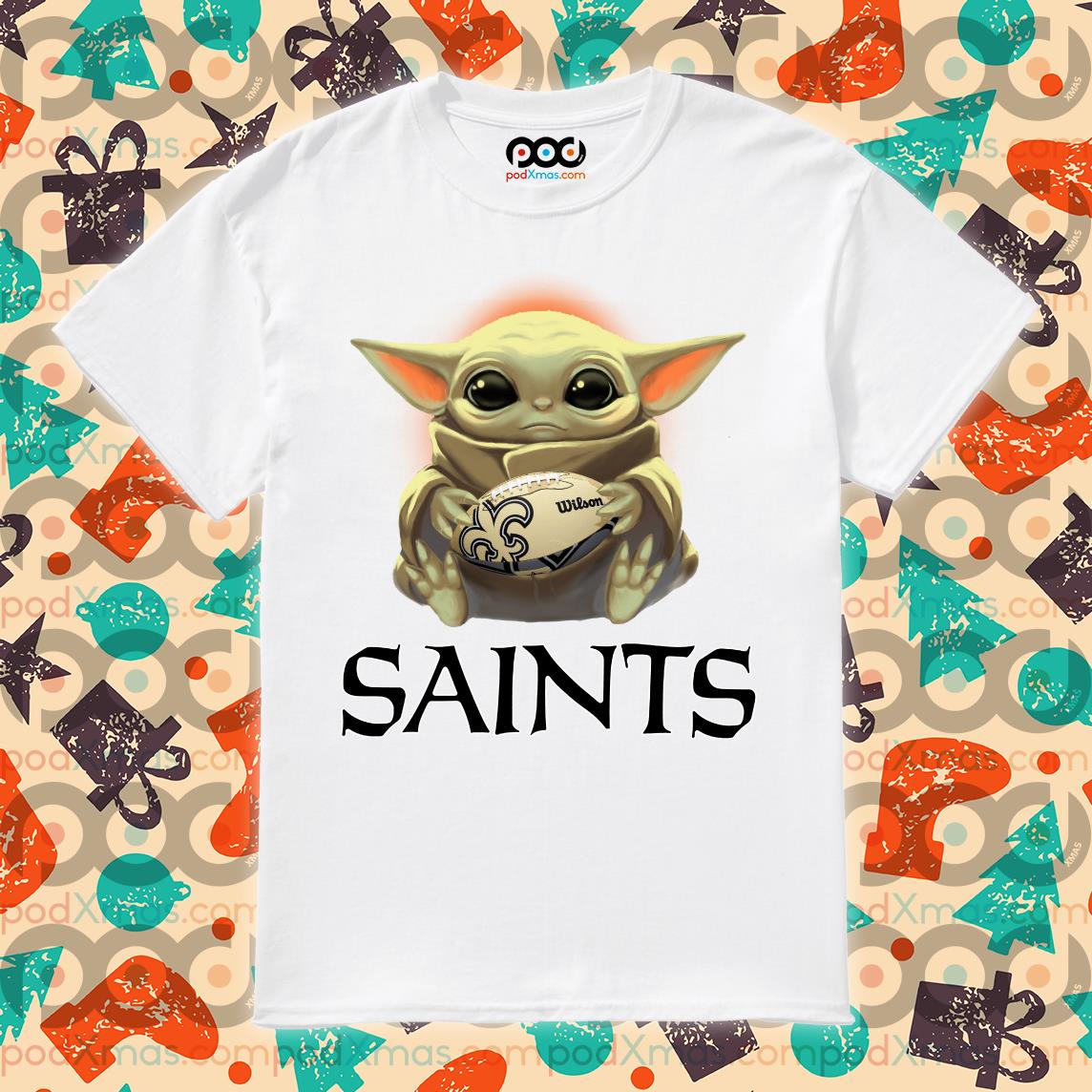 Baby Yoda And Baby Groot Hug New Orleans Saints Shirt