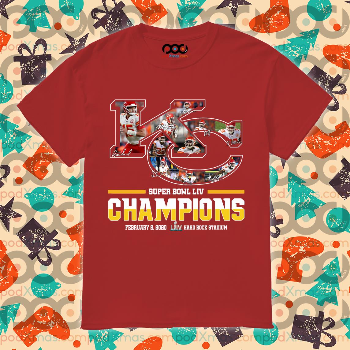 Get KC Super Bowl LIV Champions Hard Rock Stadium shirt For Free